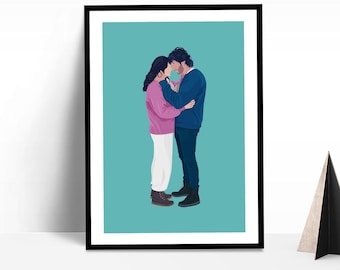 Saiyaara Bollywood Wall Art | Movie Poster | Indian Film | Desi Print | Digital Illustration | Bollywood | Ahaan Panday | Aneet Padda