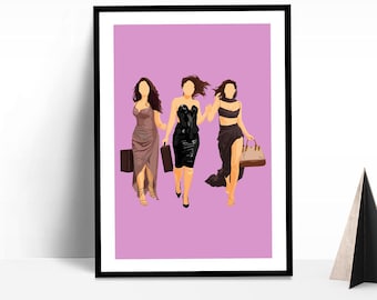 Crew | Kareena Kapoor Khan | Kriti Sanon | Tabu | Movie Poster | Indian Film | Desi Art Print | Digital Illustration | Bollywood Movie