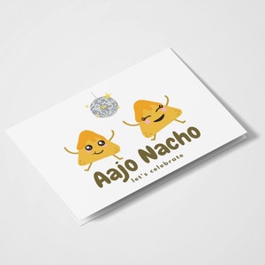 Aajo Nacho, célébrons | Cartes de danse | Cartes Desi | Desi Humour | Carte d’anniversaire | Carte de célébration | Jeu de mots | Carte jeu de mots