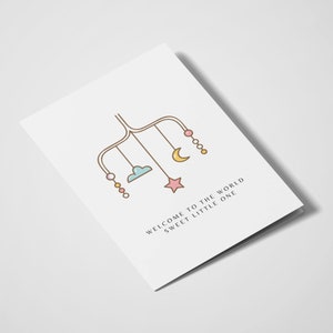 Bienvenue dans le monde Sweet Little One | Nouveau bébé | Carte de nouveau-né | Nouveau-né | Petite fille | Baby Boy | Carte de douche de bébé | Félicitations