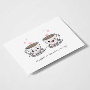 Felicidades a la Copa Feliz / Tarjeta de Compromiso / Tarjetas de Amor / Felicitaciones / Tarjetas de Juego de Palabras / Recién Casados / Pareja Feliz