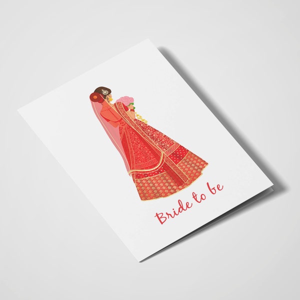 Bride to be | Indian Bride | Desi Cards | Indian Wedding | Gift for Bride | Indian Bridal Lehenga | Bridal Shower