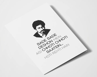 Bade Bade Deshon | Indian Film | Bollywood | Valentine’s Day | Romantic Cards | I'm Sorry | Dilwale Dulhania Le Jayenge | Filmy Quote