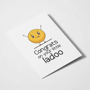 Félicitations pour votre petit Ladoo - | sud-asiatique Cartes Desi | Cartes pour nouveau-nés | Nouveau bébé | Cartes indiennes | Cartes de vœux indiennes