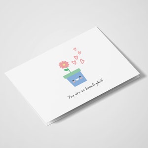 Vous êtes tellement beauti-phull | Carte de fleur | Anniversaire | Mignon | Drôle de carte | Saint-Valentin | Anniversaire | Carte de vœux jeu de mots
