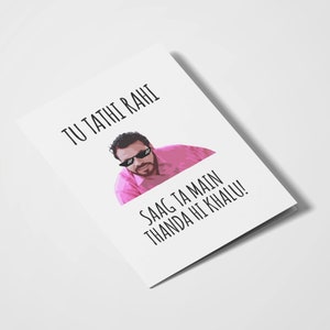 Tu Tathi Rahi, Saag Ta Main Thanda Oi Khalu! | Cartões indianos engraçados | Cartões Desi | Humor Desi | Dia dos Namorados | Cartões Indianos | Memes indianos