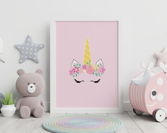 Unicorn Kids Wall Art | Nursery Wall Art | Kids Room Decor | Kids Room Art | Nursery Prints | Framed Kids Room Prints | Playroom Decor