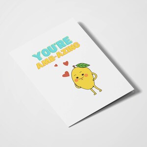You're Amb-Azing / Mango / Indian Cards / Desi Humor / Aniversario / Día de San Valentín / Tarjetas Románticas / Juegos de Palabras Indios / Juegos de Palabras de Comida