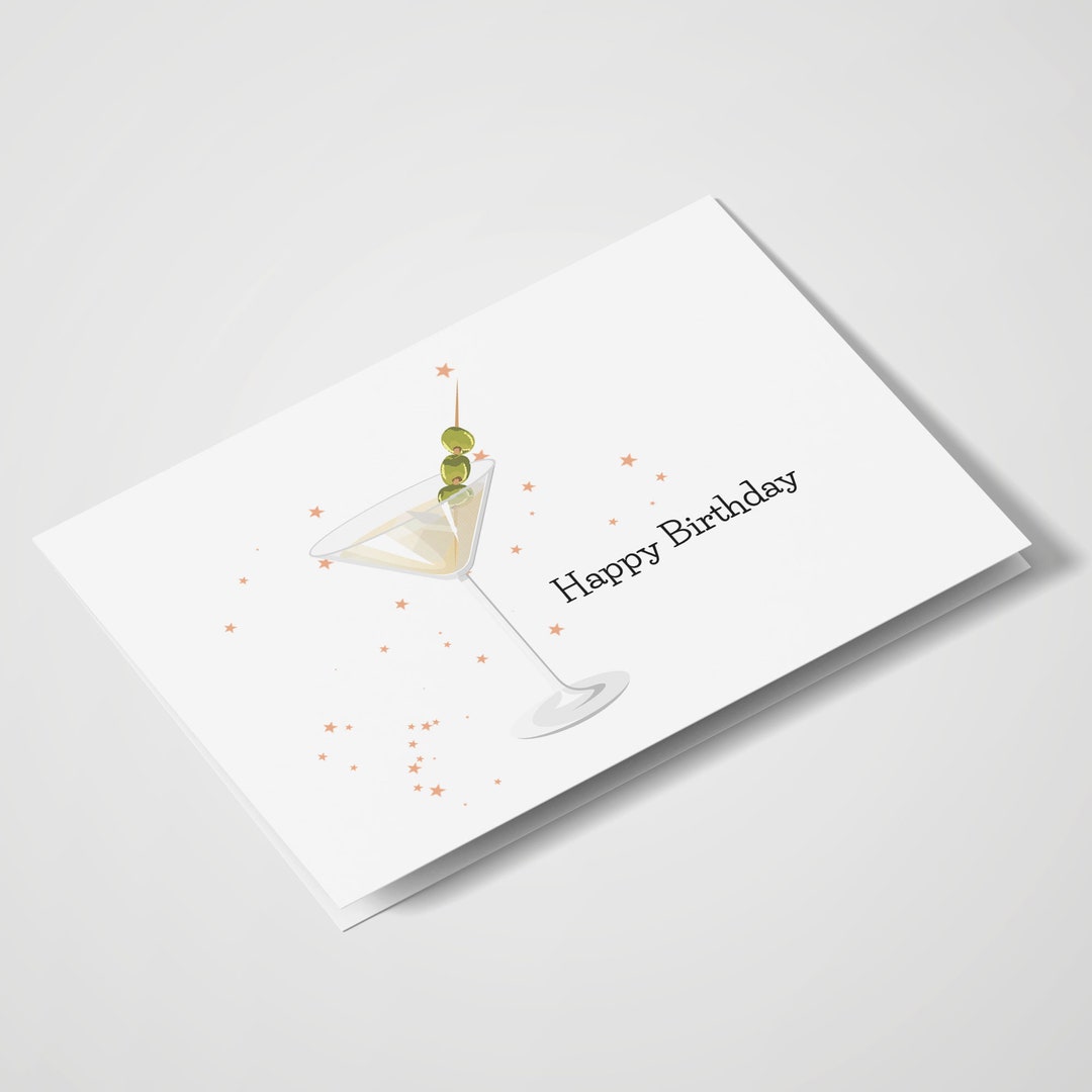 Happy Birthday Martini Birthday Card Birthday Wishes Drinks Pun Cards