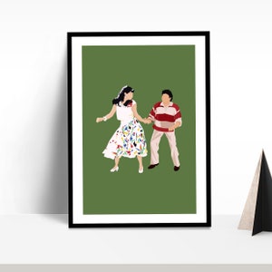 Chandni and Rohit Bollywood Wall Art | Sridevi | Rishi Kapoor | Movie Poster | Indian Film |  Digital Illustration | Bollywood Movie