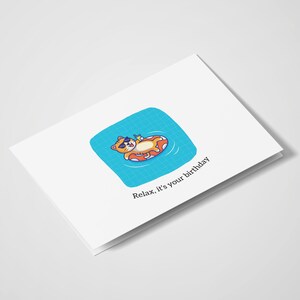 Relax It&#39;s Your Birthday | Happy Birthday Card | Funny Card | Cat Lovers | Animal Card | Pun Card | Animal Pun Card | Cat Art