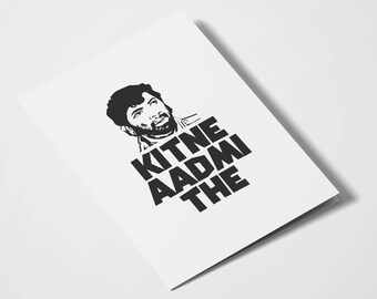 Kitne Aadmi The - Gabbar Singh | Sholay | South Asian Card | Bollywood Cards | Filmy | Birthday | Bollywood Dialogue