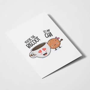 You're The Biscoot To My Cha / Té y Galleta / Tarjetas Indias / Desi Humor / Aniversario / Día de San Valentín / Romántico / Juego de palabras con comida india