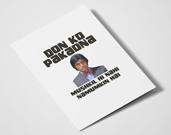 Don To Pakadna | Amitabh Bachchan | Bollywood | Bollywood Fan | Filmy | Desi Cards | Bollywood Cards | Indian Cards | Bollywood Dialogue
