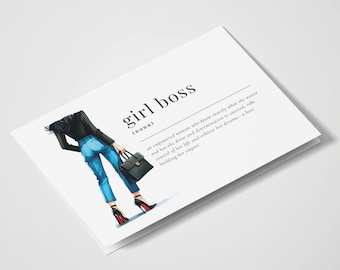 Girl Boss / Regalo para Boss Lady / Tarjeta de agradecimiento / Regalo inspirador para mujeres / Jubilación de jefe / Cumpleaños / Felicitaciones