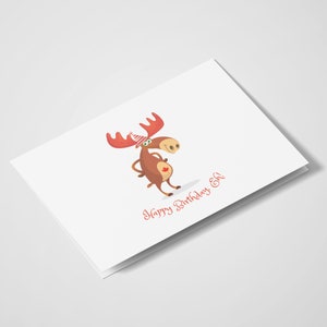 Happy Birthday, Eh! | Funny Card | Canadian Moose | Animal Card | Pun Card | Animal Pun Card | Moose Lovers | Birthday Card