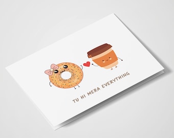 Tu Hi Mera Everything | Cute Card | Indian Card | Desi Humor | Anniversary | Valentine’s Day | Romantic Cards | Food Puns