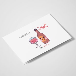 Partner in Wine | Pun Cards | Freundschaftskarten |  Weinliebhaber | Freunde und Wein | Punny Karten