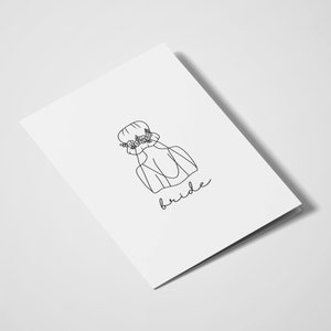 Bride | Bridal Shower Card | Gift for Bride | Wedding Card | Engagement Card | Bachelorette Gift Card | Engagement Gift | Minimalist
