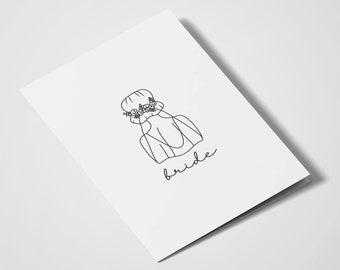 Bride | Bridal Shower Card | Gift for Bride | Wedding Card | Engagement Card | Bachelorette Gift Card | Engagement Gift | Minimalist