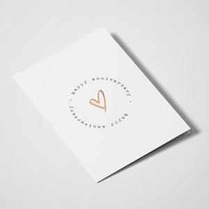 Feliz aniversário | Eu te amo | Cartões Românticos | Para ela | Para ele | Cartão do aniversário de casamento | Coração | Minimalista