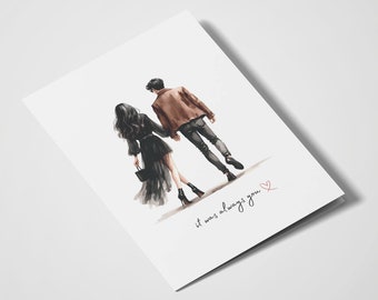 It Was Always You | I Love You | Romantic Cards | For Her | For Him | Wedding Card | Anniversary Card | Valentines Day | Miss You
