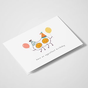 Have An Eggcellent Birthday | Pun Cards | Pun Greeting Cards | Birthday Cards | Funny Birthday Cards | Food Pun | Egg Lover