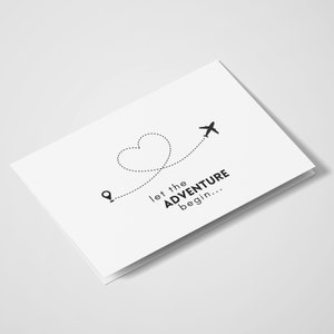 Que comience la aventura / Tarjeta romántica / Aniversario / Amor / Lindo / Romántico / Día de San Valentín / Viajes / Bodas