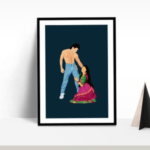 Maine Pyar Kiya Bollywood Wall Art | Salman Khan | Indian Films | Digital Illustration | Movie Poster | Desi Art Print | Bollywood Movie