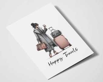 Happy Travels | Desi Girl | Bon Voyage | Backpacking Card | Road Trip | Safe Travels | Going Travelling | Gap Year | Adventuring Card