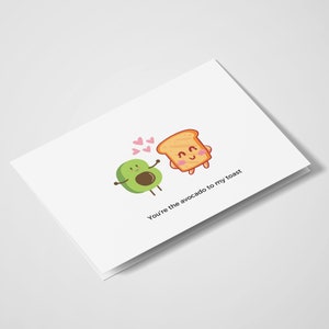 Você é o abacate da minha torrada | Aniversário | Eu te amo | Dia dos Namorados | Cartões Românticos | Cartões de trocadilho de comida | Abacate