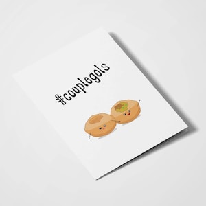 Couplegols / Indian Food Pun / Desi Humor / Aniversario / Día de San Valentín / Romántico / Tarjetas indias / Tarjeta de felicitación Desi
