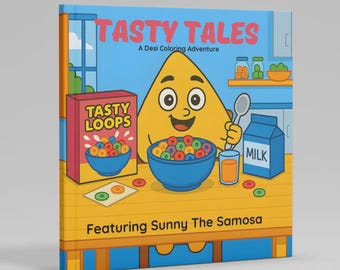 Samosa Coloring Book | Cute Kawaii Food Coloring Book | Relaxing for Adults & Kids | Tasty Tales Featuring Sunny the Samosa