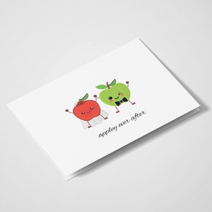 Appley para sempre | Cartões Românticos | Aniversário | Amor | Bonito | Romântico | Dia dos Namorados | cartões de amor | Amante da maçã | Cartão de trocadilho alimentar