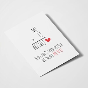 Vous ne pouvez pas épeler MENU sans ME N U | Je t’aime | Carte de vœux indienne | Anniversaire | Anniversaire | Drôle de carte indienne