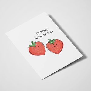 Così Berry Orgoglioso di te / Carte Pun / Ti amo Carte / Carte divertenti / Amicizia / Solo perché / Compleanno / Gioco di parole alimentare / Fragola