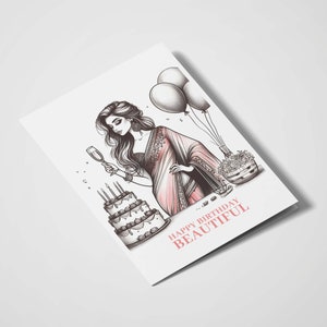 Buon compleanno bella / Ragazza del compleanno / Biglietto di compleanno / Migliori amiche / Per lei / Biglietto per amica / Torta di compleanno / Biglietto di compleanno femminile
