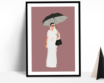 Gangubai Bollywood Wall Art | Alia Bhatt |  | Movie Poster | Indian Film | Desi Print | Digital Illustration | Bollywood