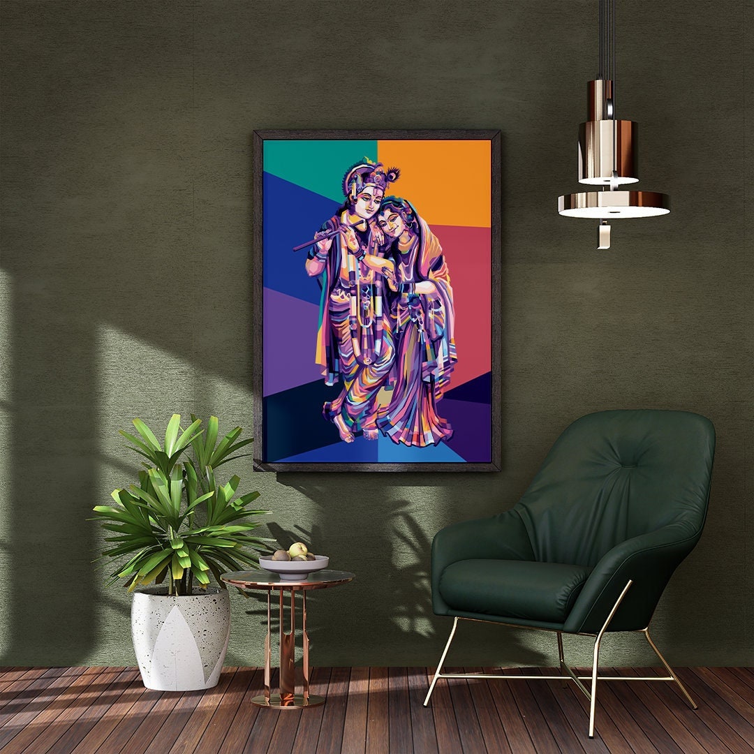 Radha Krishna Radha Krishna Wall Decor Hindu Art Hindu God Decor