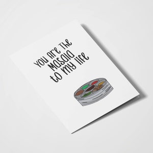 You Are The Masala To My Life / South Asian Card / Cumpleaños / Aniversario / Love You / Día de San Valentín / Romántico / Juegos de palabras con comida india