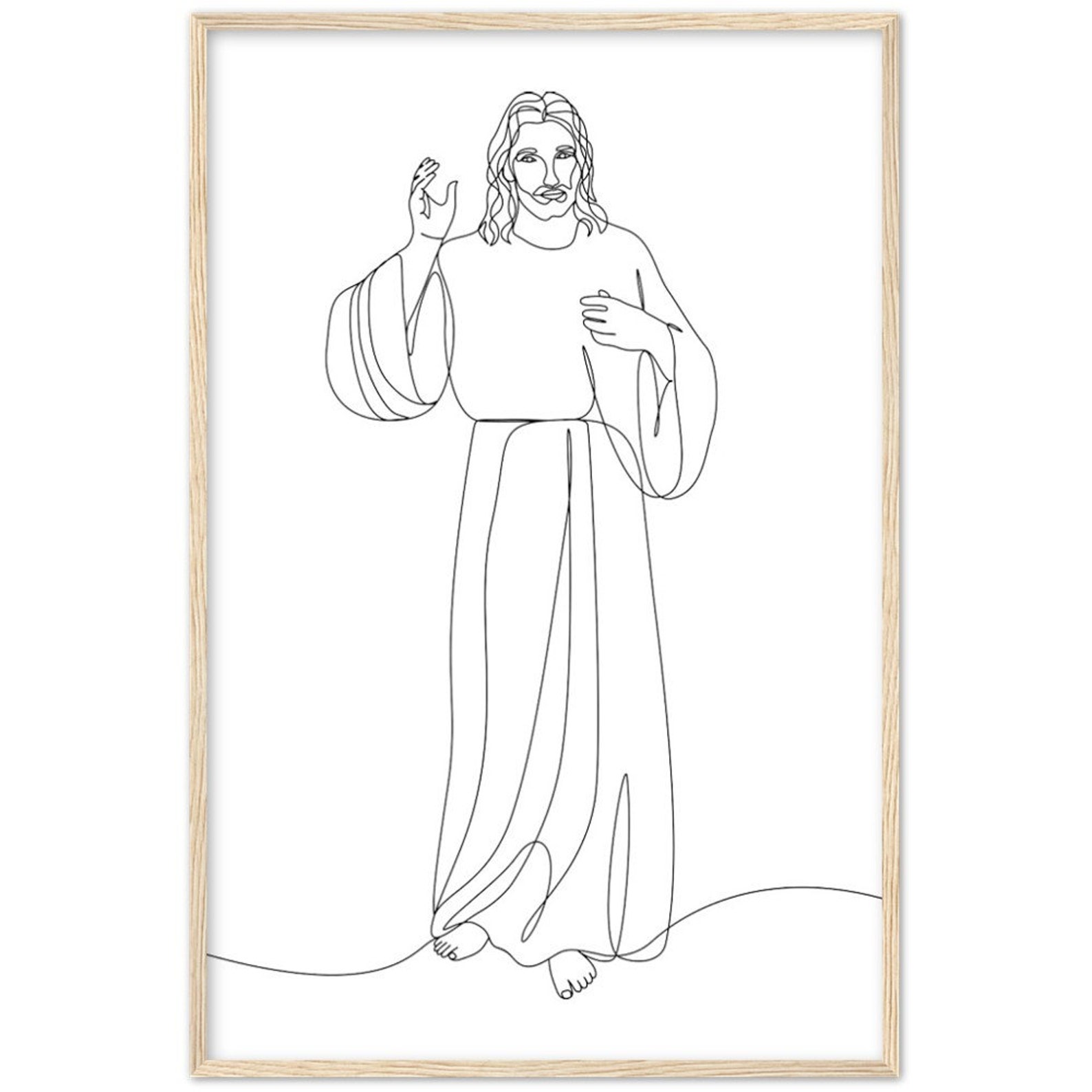 Jesus Christ Line Art | Minimalist Print | Jesus Wall Art | Baptism ...