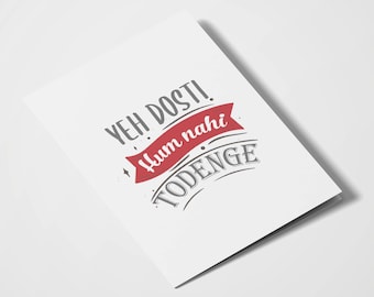 Yeh Dosti Hum Nahi Todenge  | Sholay | South Asian Card | Desi Cards| Friendship Cards | Birthday Card | Best Friends | Bollywood Card