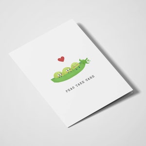 Pois Prenez soin | Cartes de jeu de mots | Jeu de mots | Cartes de vœux jeu de mots | Rétablissez-vous | Penser à toi Card