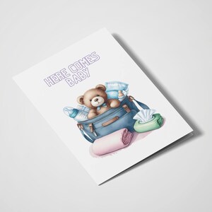 Aquí viene el bebé / Nuevo bebé / Baby Shower / Futuros padres / Baby Shower / Nacimiento / Baby Pun / Animales lindos / Osito de peluche