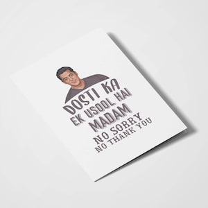 No Sorry, No Thank you / Salman Khan / Indian Film / South Asian Card / Desi Cards / Bollywood Cards / Best Friends