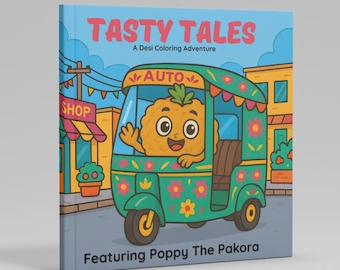 Pakora Coloring Book | Cute Kawaii Food Coloring Book | Relaxing for Adults & Kids | Tasty Tales Featuring Poppy the Pakora