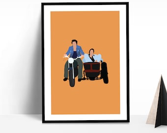 Sholay Bollywood Wall Art | Amitabh Bachchan | Dharmendra | Bollywood Poster | Yeh Dosti | Indian Film Wall Art | Digital Illustration