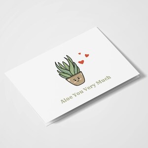 Aloe You Very Much / Pun Cards / Pun Greeting Cards / Love you Card / Love Cards / Funny Cards / Plant Cards / Valentine's Day