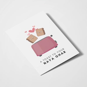 Un toast à votre Naya Ghar | | sud-asiatique Cartes Desi | Nouvelle maison | Naya Ghar | Nouvelles cartes d’accueil | Pendaison de crémaillère | Cartes de vœux indiennes