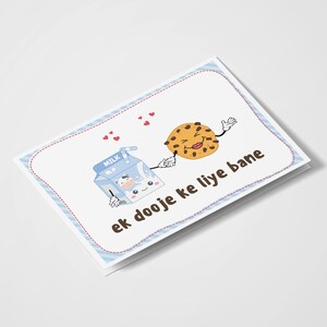 Ek Dooje Ke Liye Bane / Bollywood Dialogue / Desi Cards / Aniversario / Día de San Valentín / Tarjetas románticas / Juegos de palabras con la comida